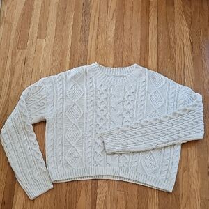Cupshe Cable Knit Cream Sweater Large